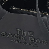 Close up of the black bag, showing texture of the nylon fabric
