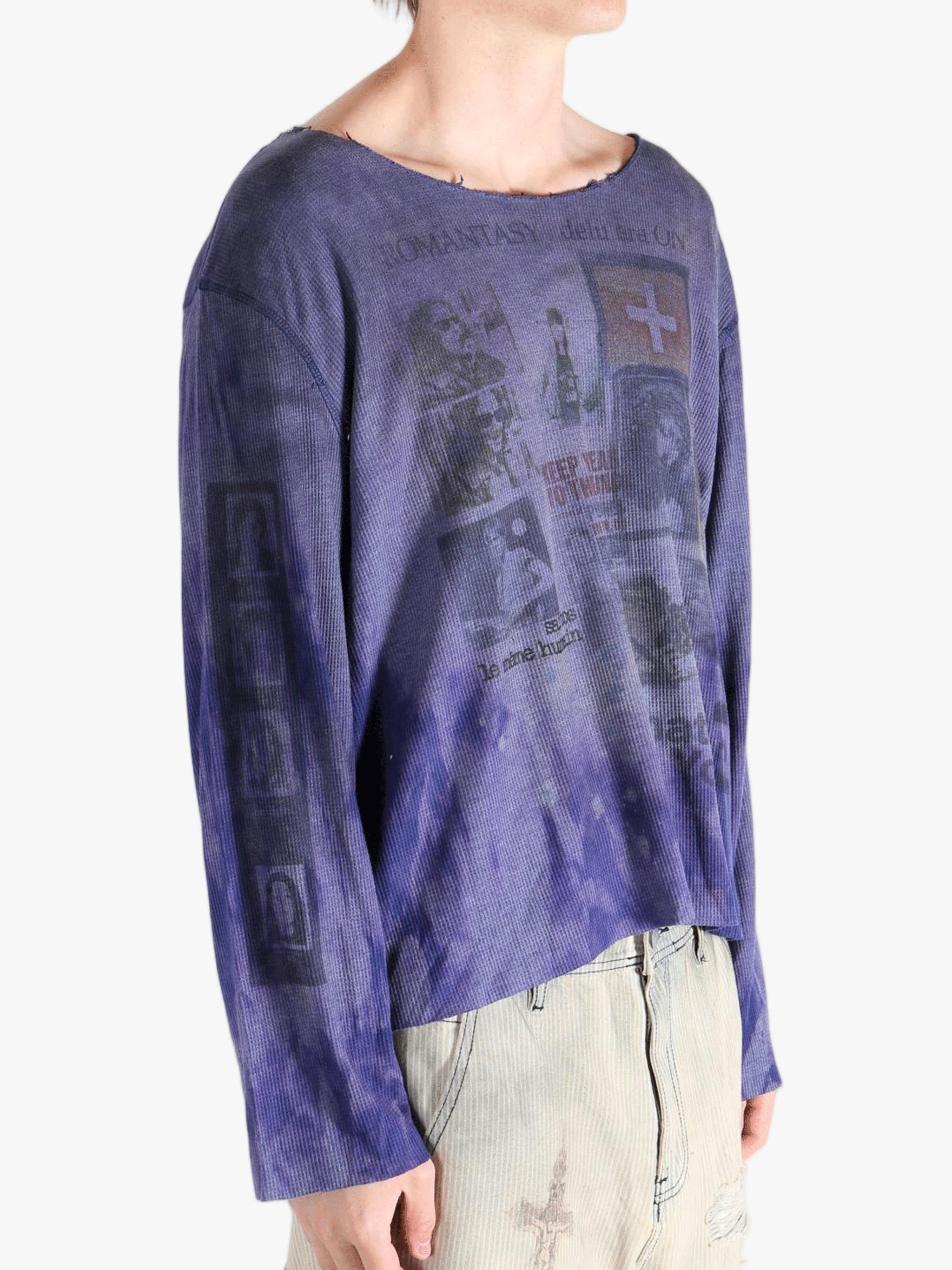 Purple top worn by a person, showing the tops fit