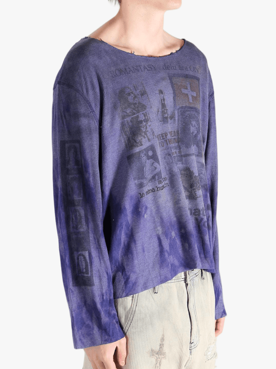 Purple top worn by a person, showing the tops fit