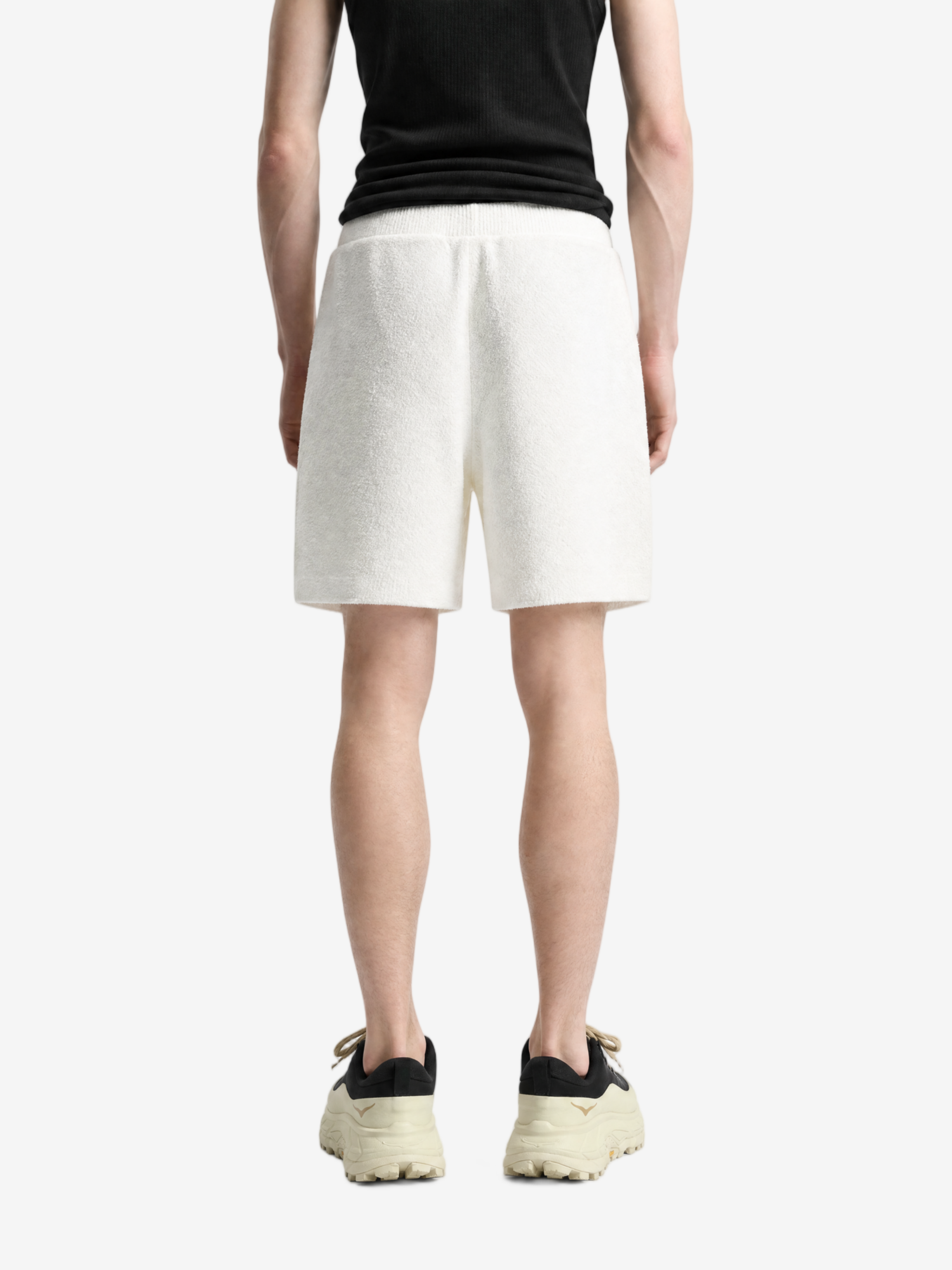White shorts, full body view