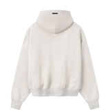 White hoodie, back view 