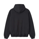 Black hoodie, back view