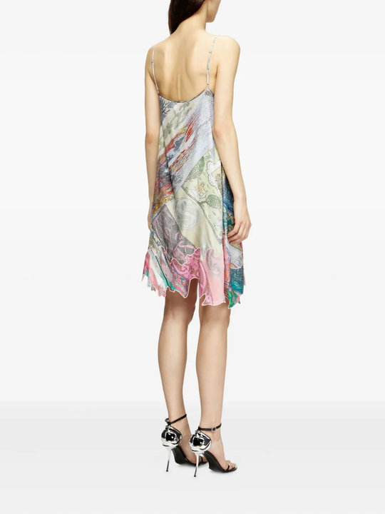 Green dress, full body view