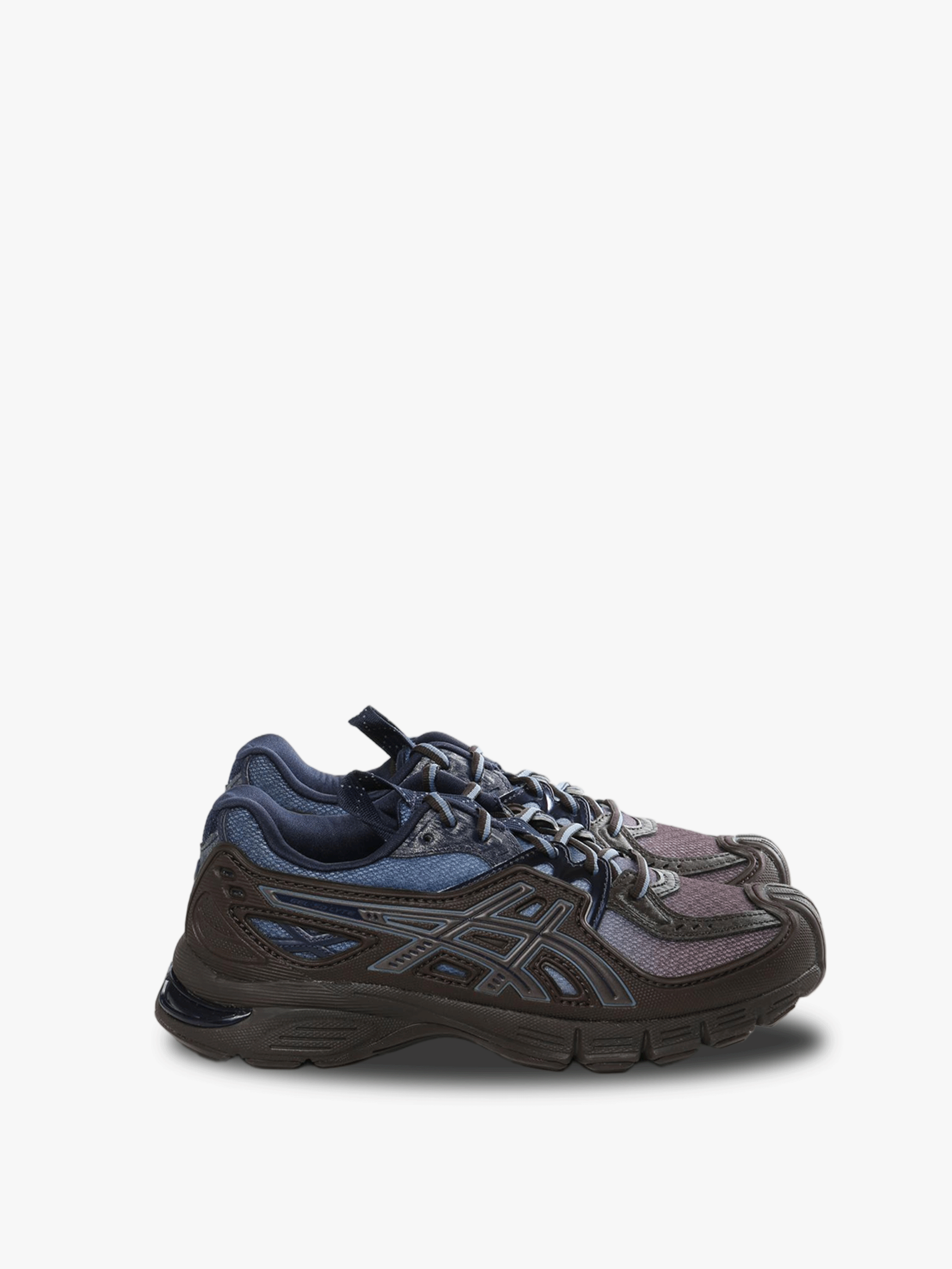 Blue sneakers, side view