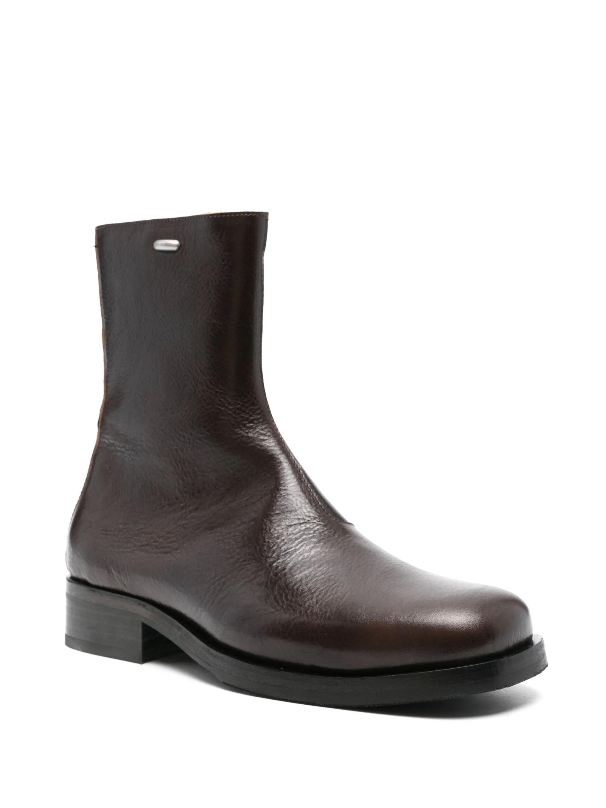 brown boots, side view