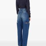 Blue pants, full body view