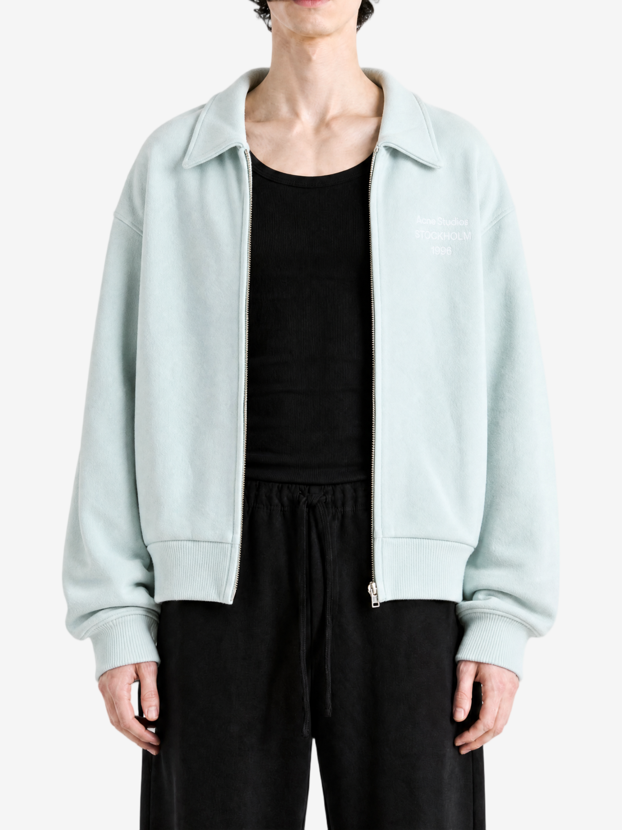 Green hoodie, full body view