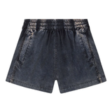 Blue shorts, front view