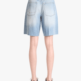 Blue shorts, full body view