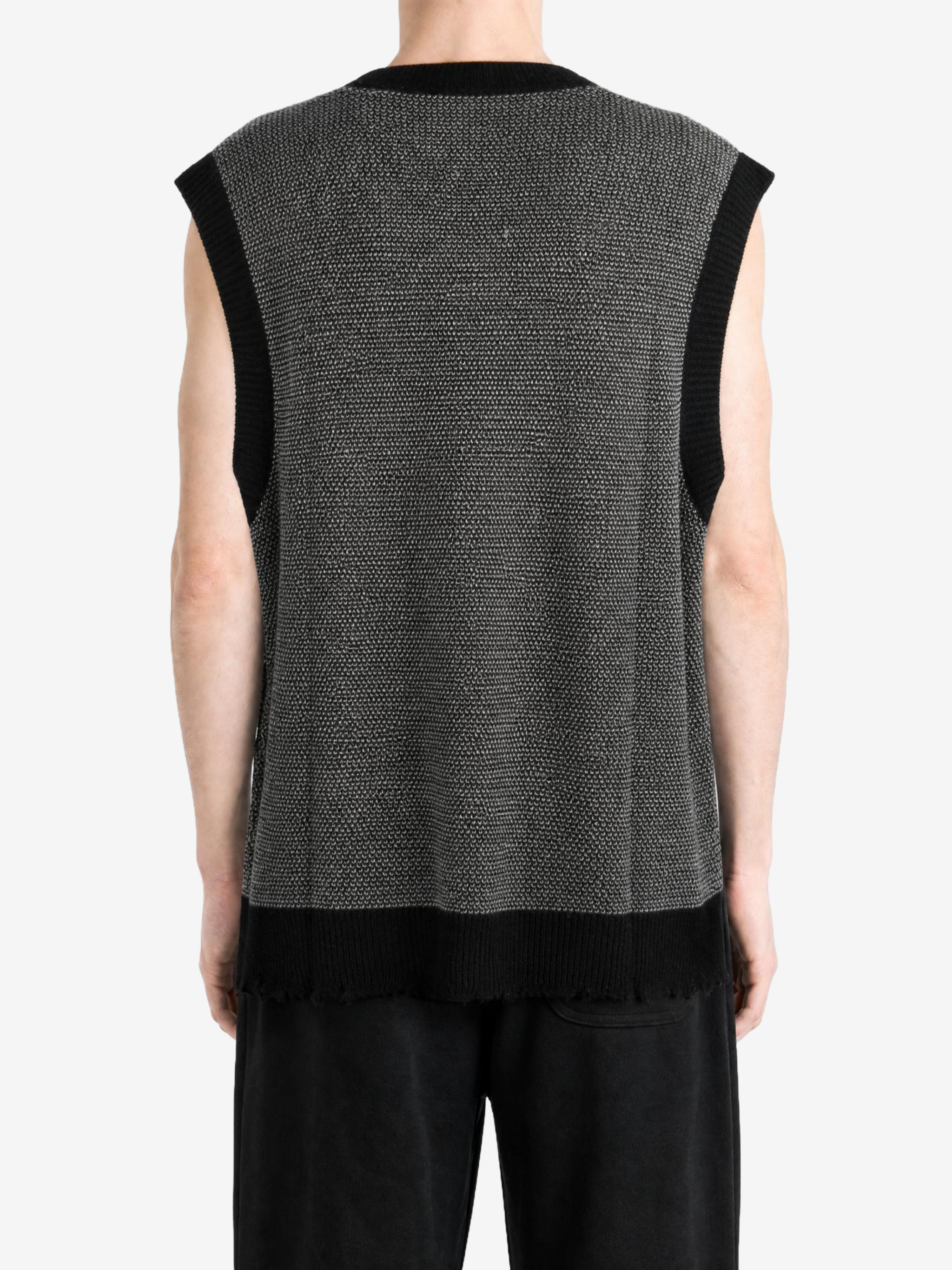 Grey knitwear, full body view