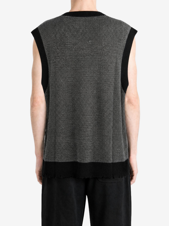 Grey knitwear, full body view