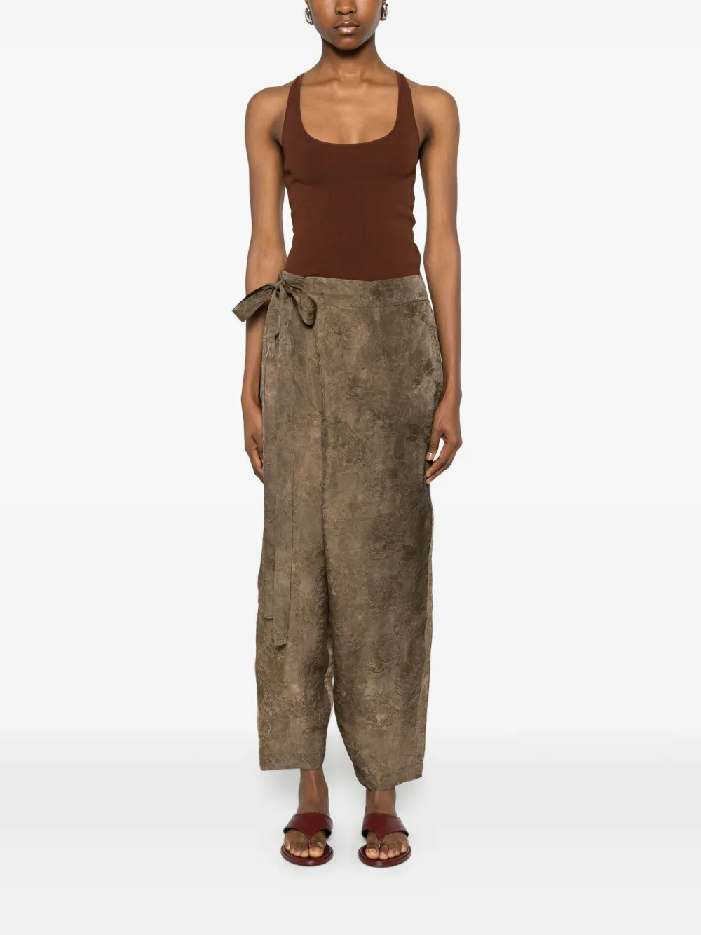 Brown pants, full body view