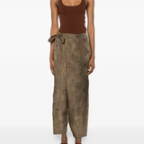 Brown pants, full body view