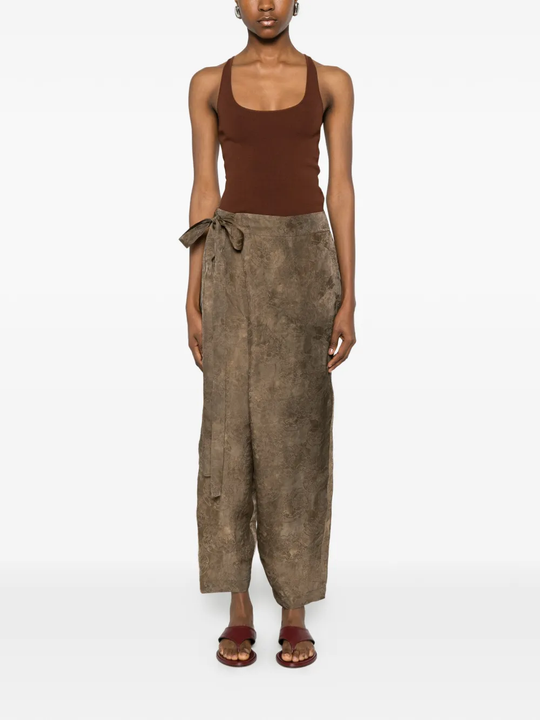Brown pants, full body view