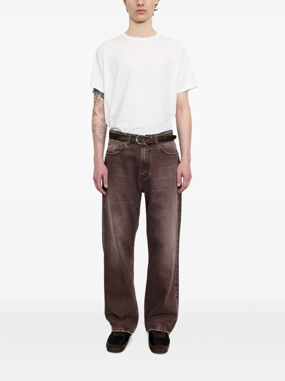 Brown pants, full body view