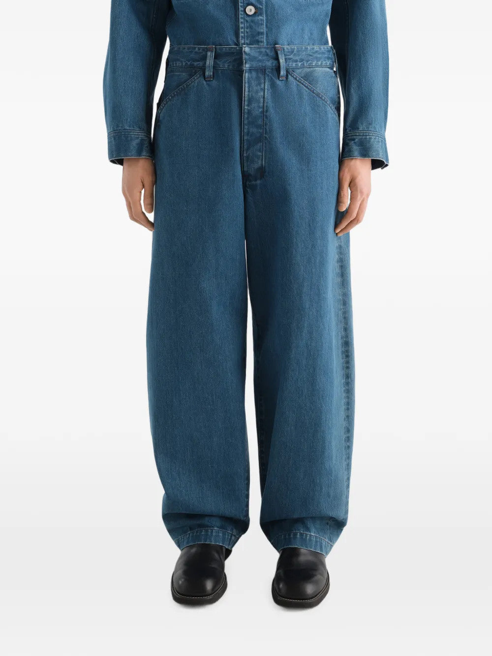 Blue pants, front view