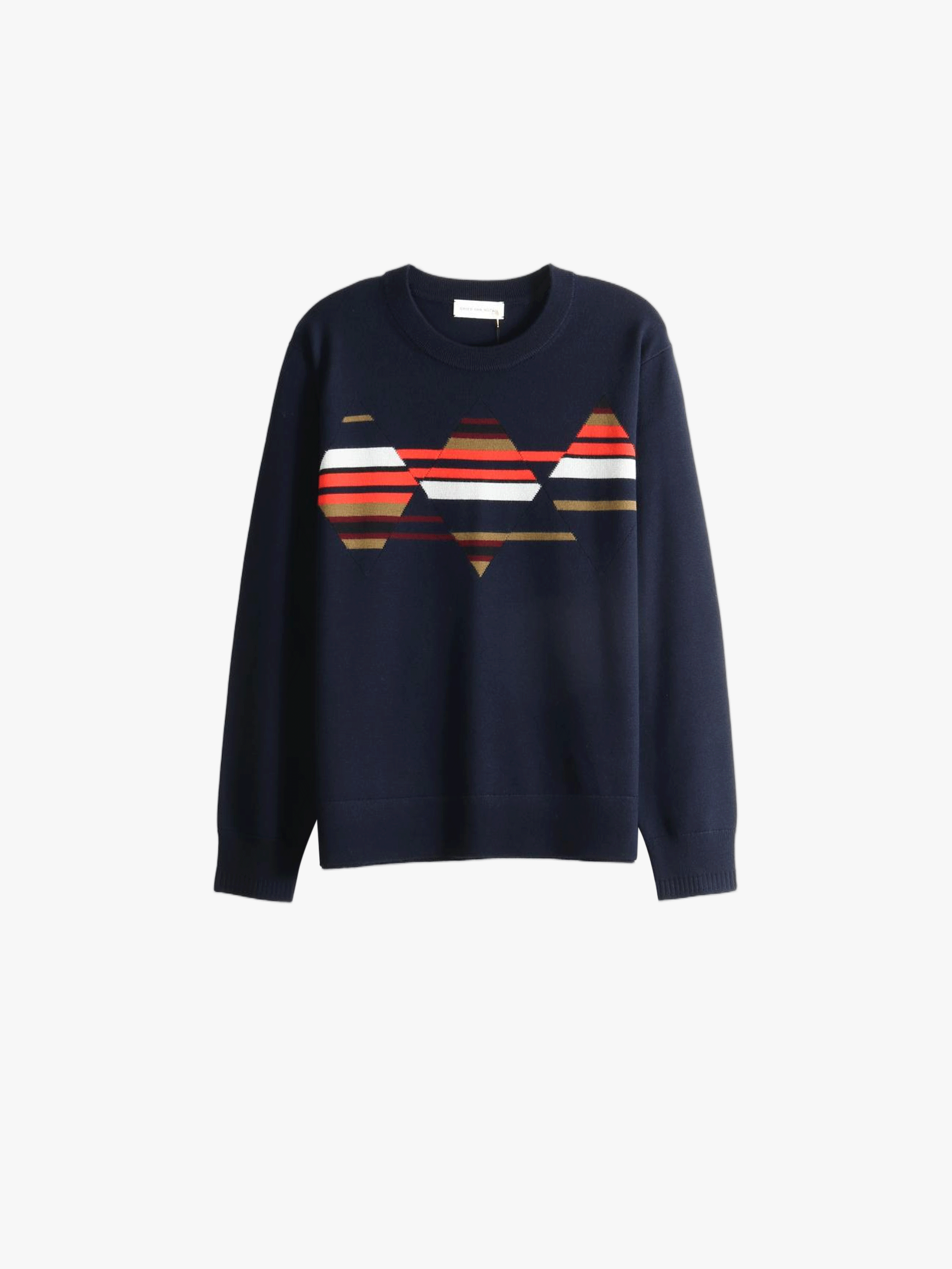 Navy knitwear, front view