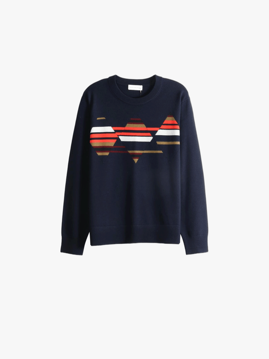 Navy knitwear, front view
