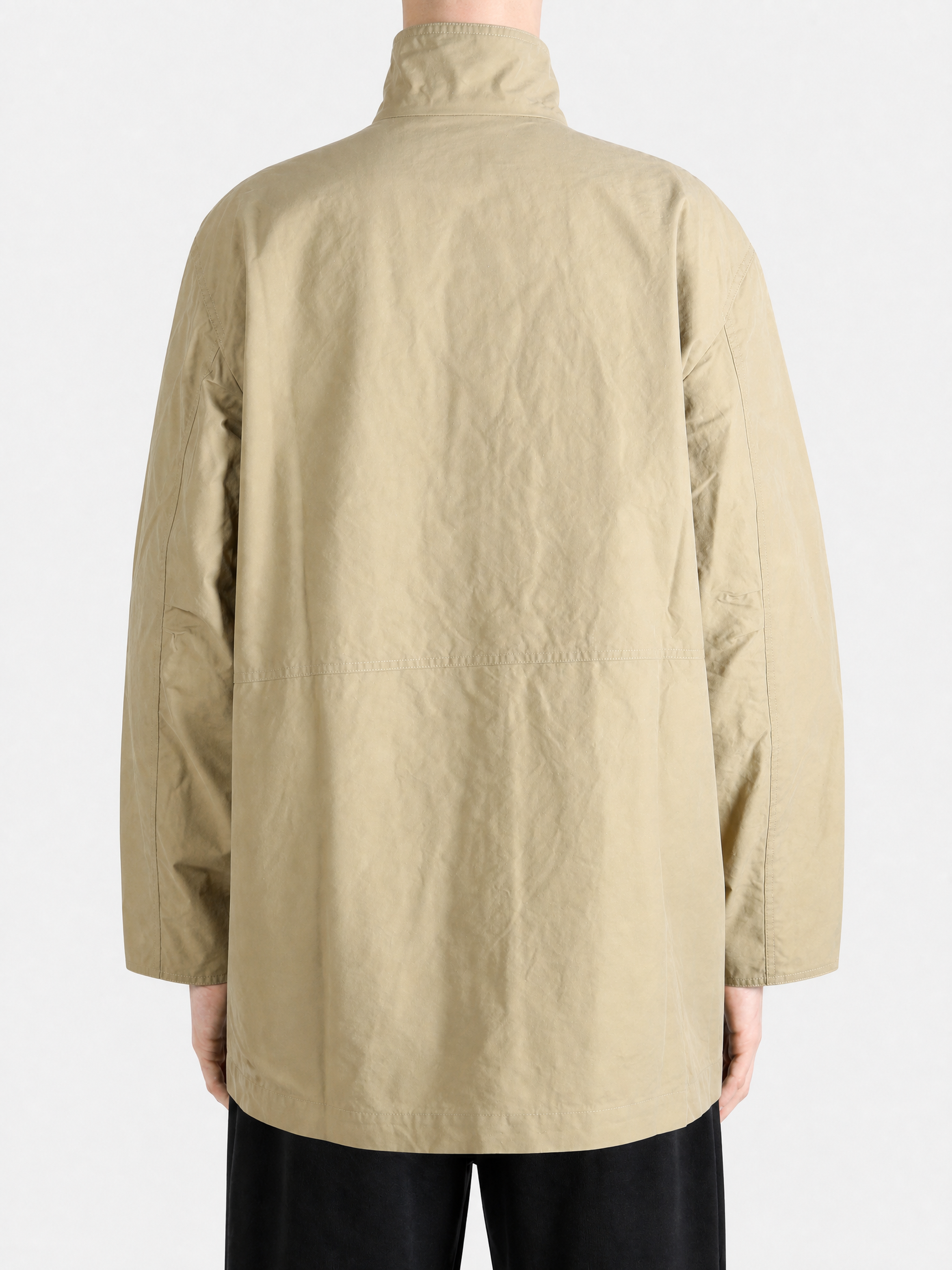 Tan jacket, full body view