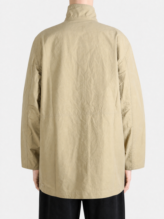 Tan jacket, full body view