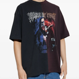 Black t-shirt worn by a person, showing the t-shirt's fit