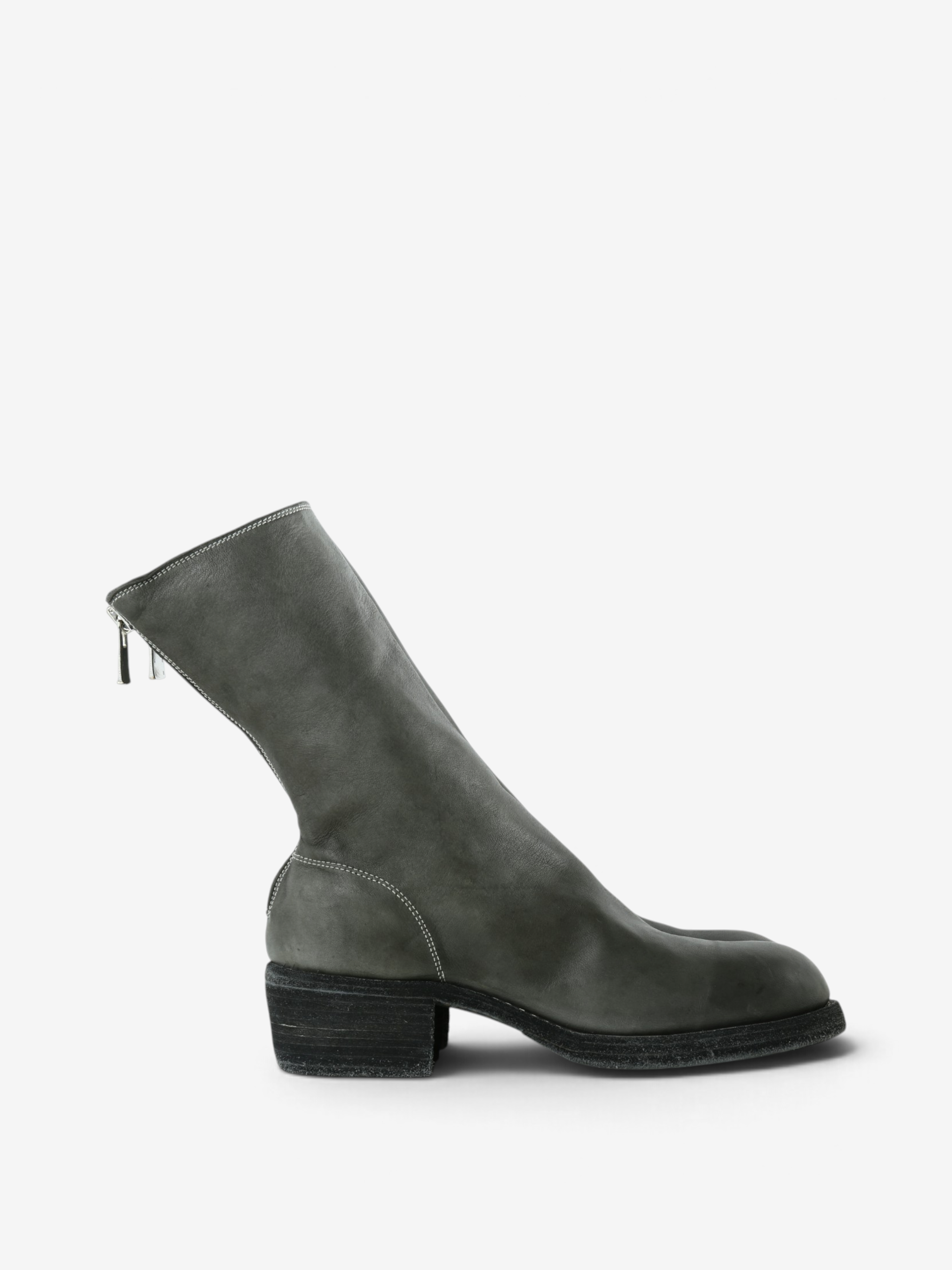 Grey boots, front view