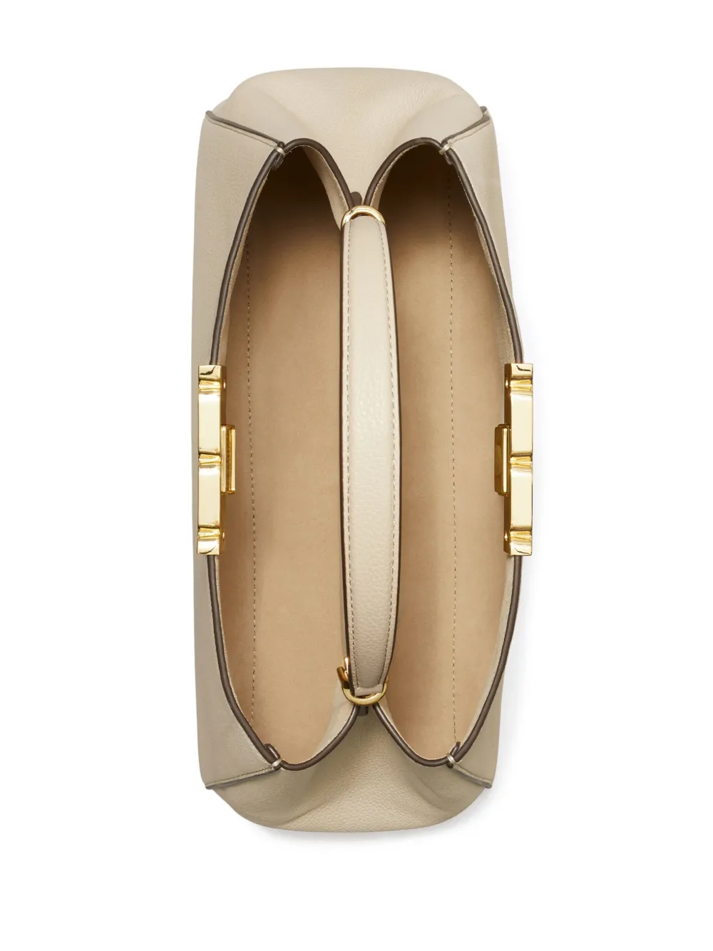 Tan bag, front view