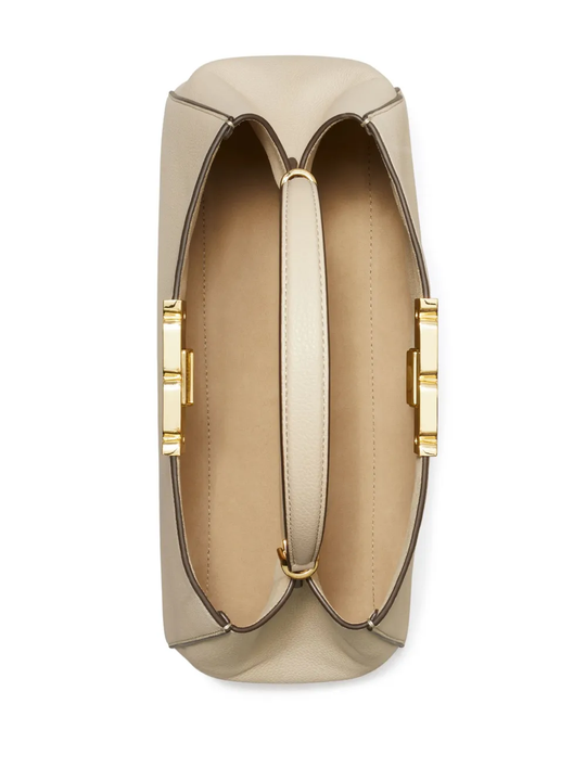 Tan bag, front view