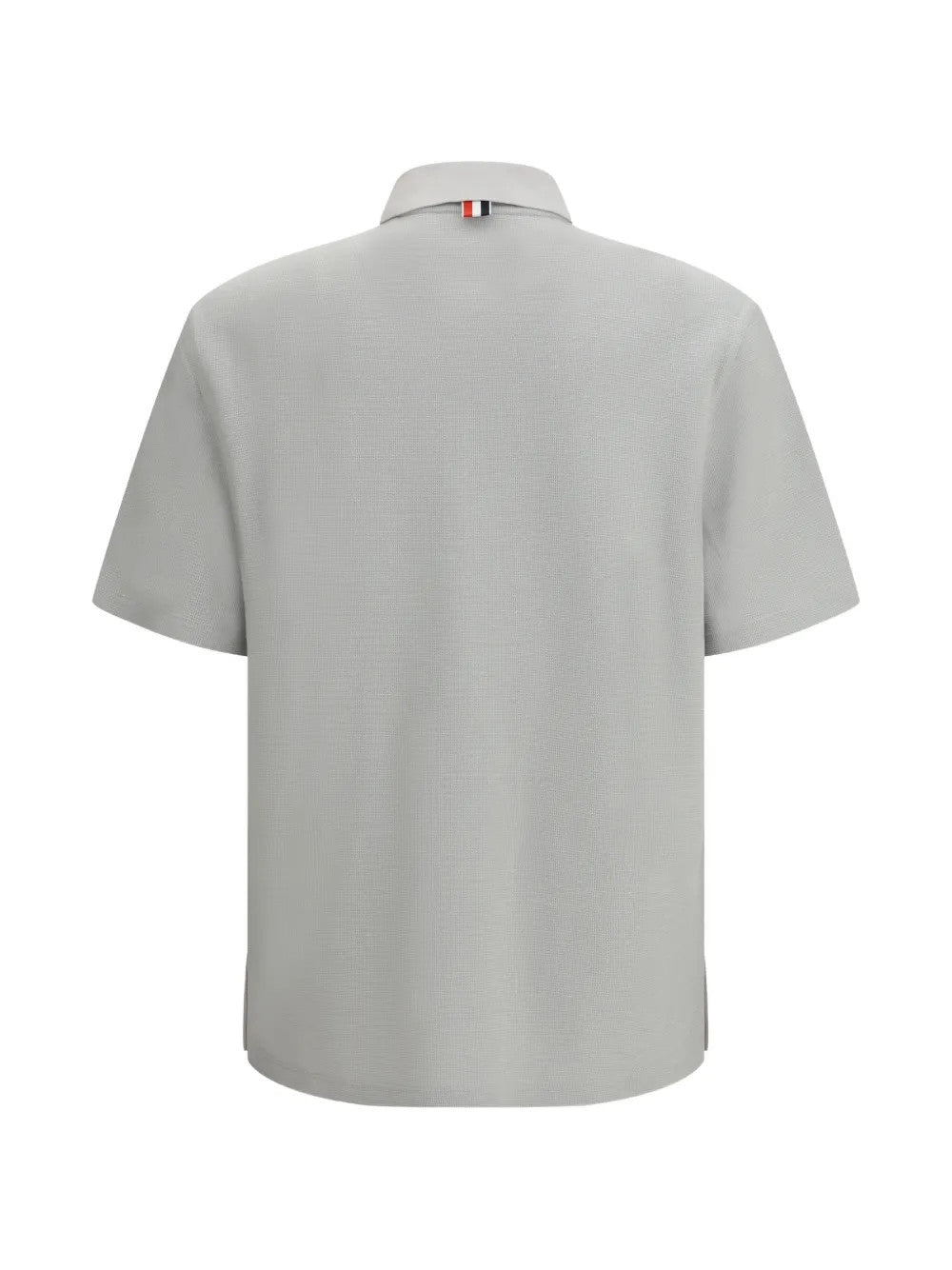 Grey shirt, back view