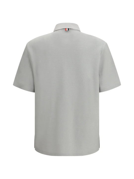 Grey shirt, back view
