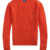 Orange knitwear, front view