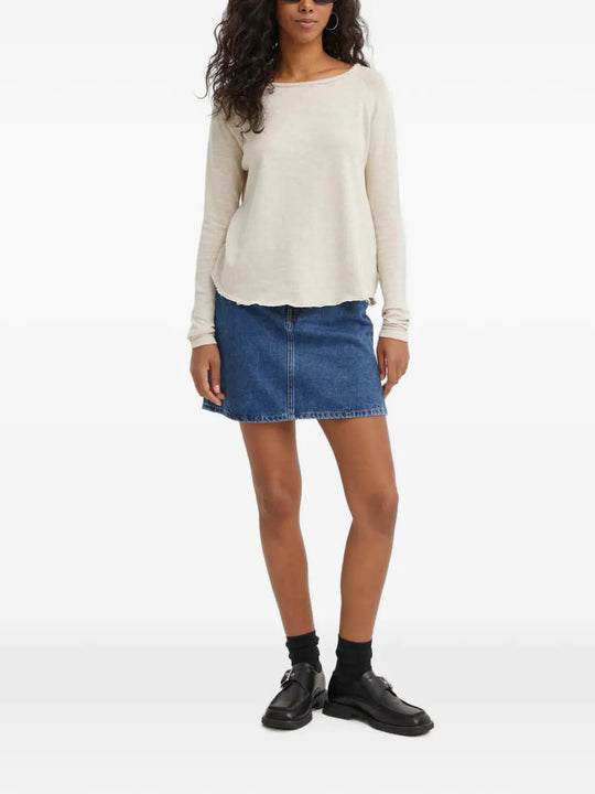 Tan t-shirt, full body view