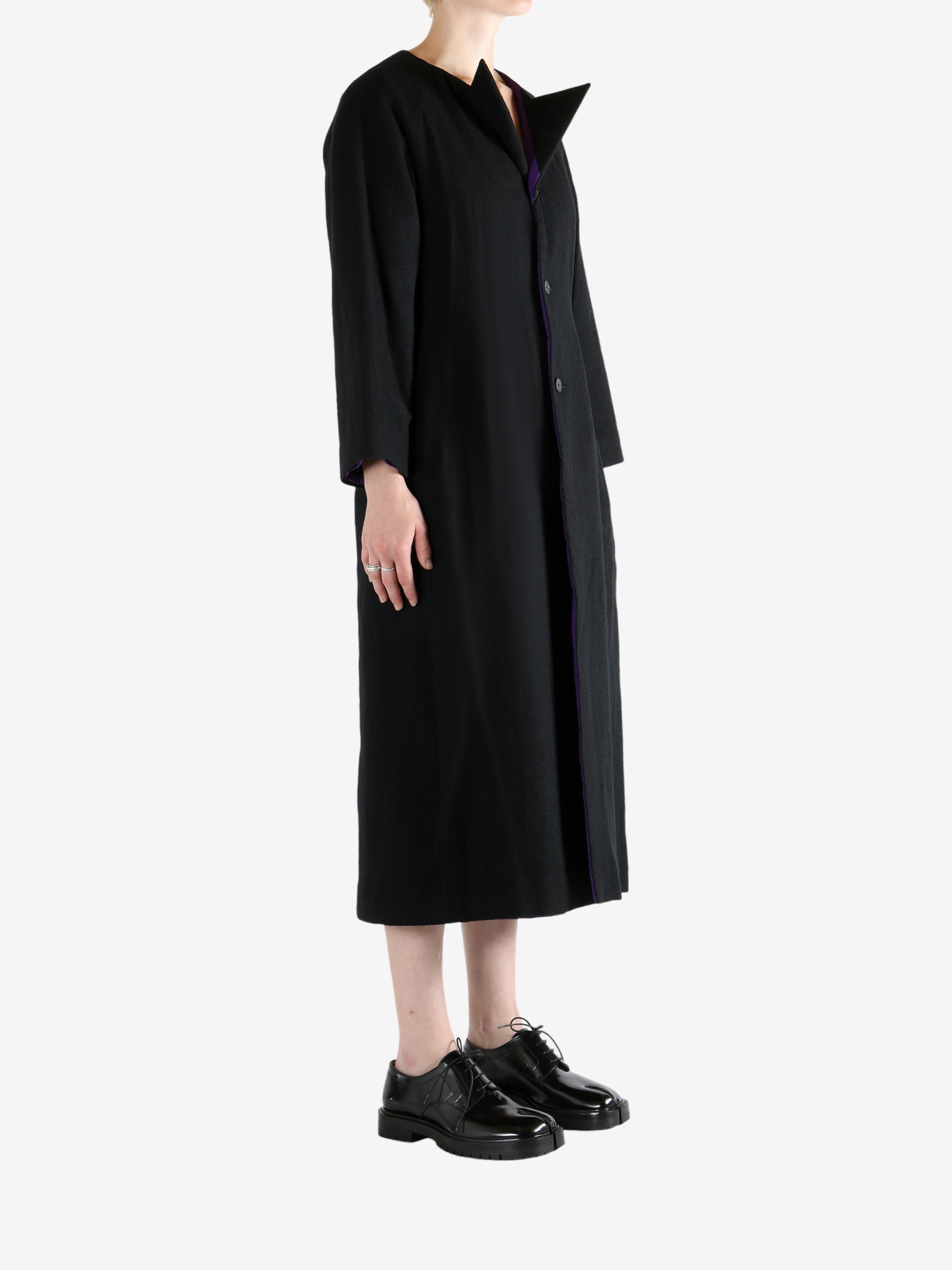Black coat, full body view