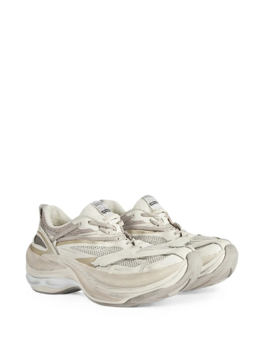 Tan shoes, front view