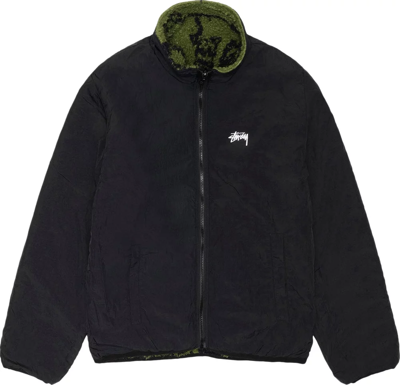 STUSSY - Men Sherpa Reversible Stamp Jacket