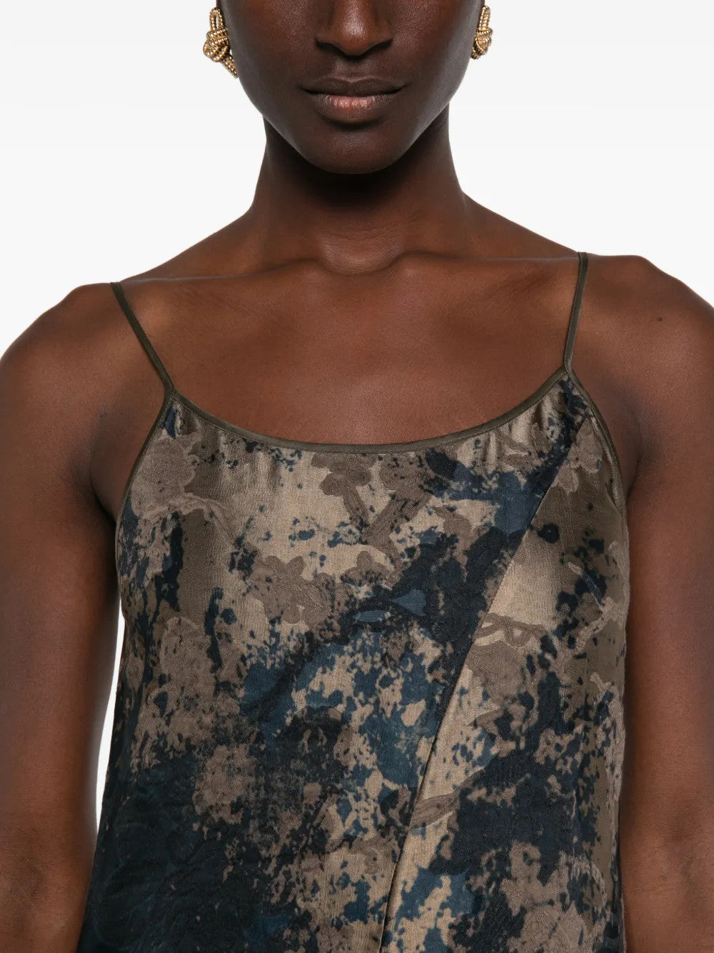 Brown dress worn by a person, showing the dress fit