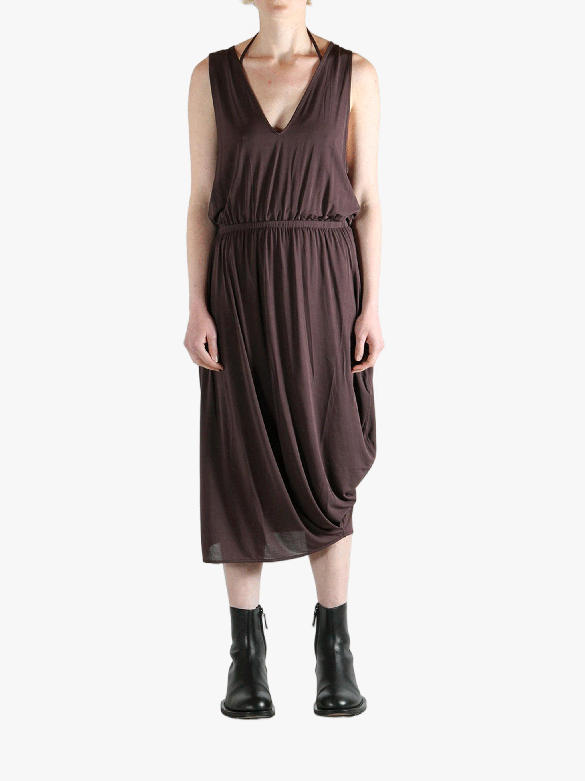 Brown dress, full body view