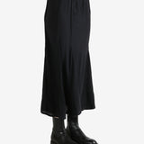 Black skirts worn by a person, showing the skirts fit