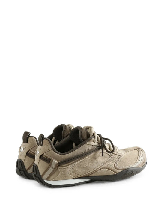 Tan shoes, side view
