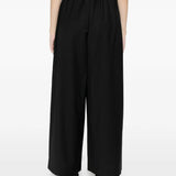 Black pants worn by a person, showing the pants fit