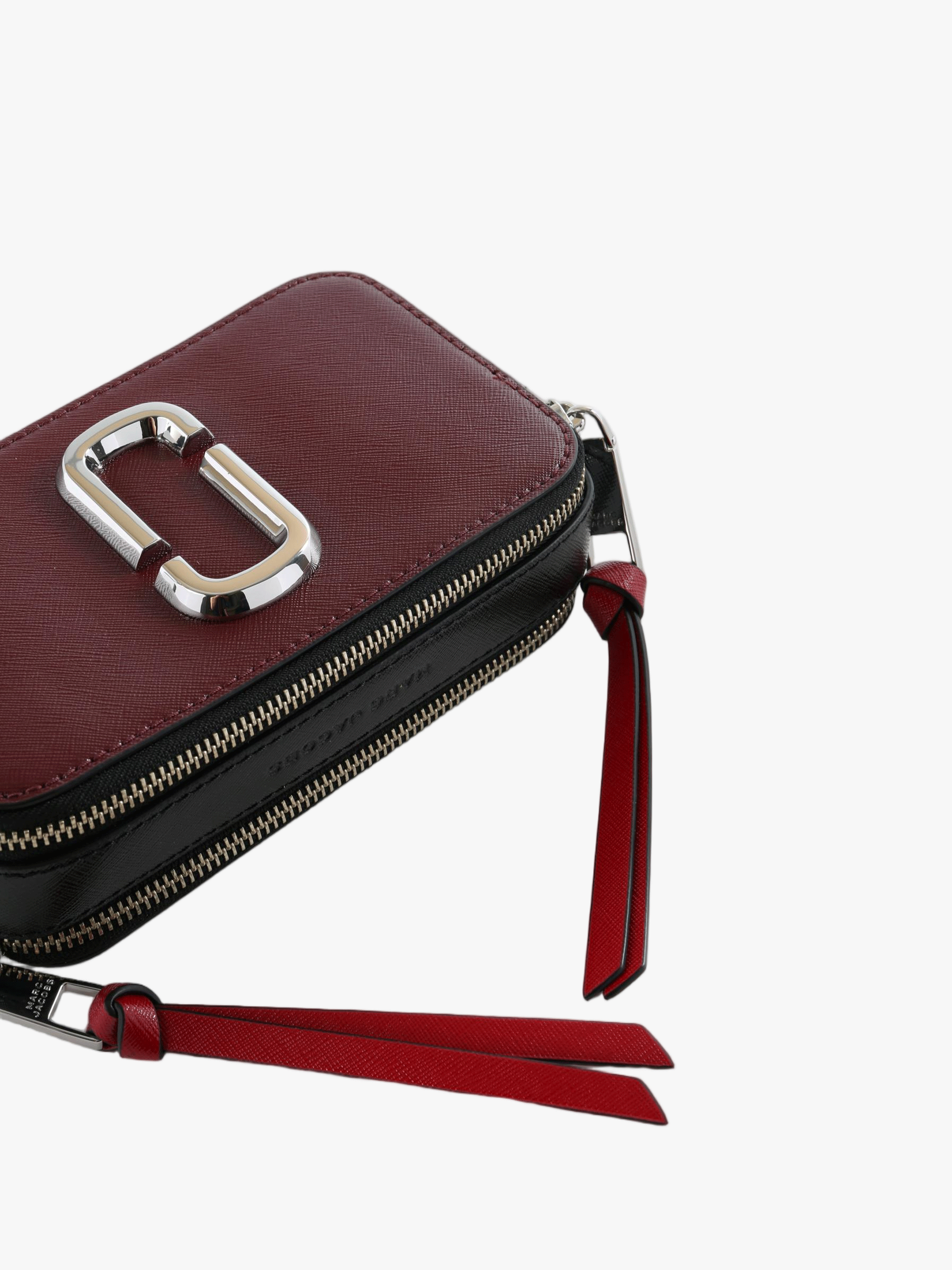 Burgundy bag, front view