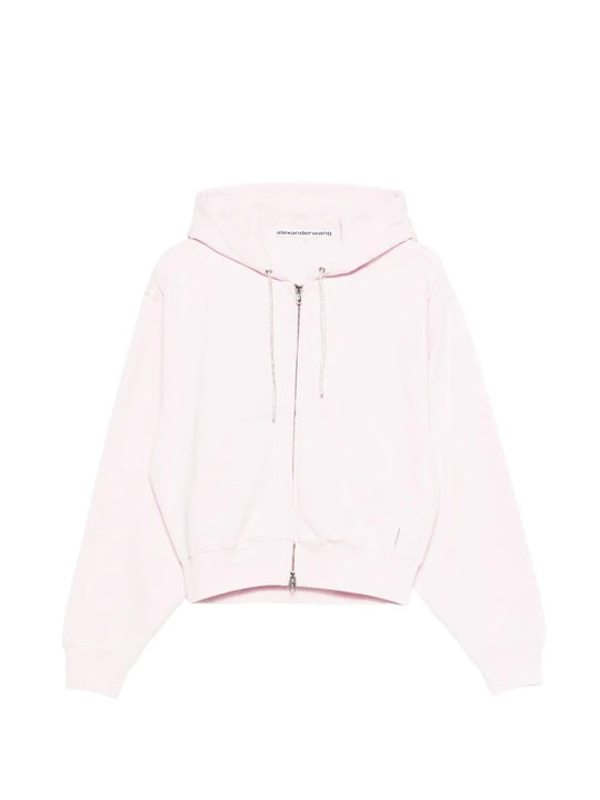 Pink hoodie, front view