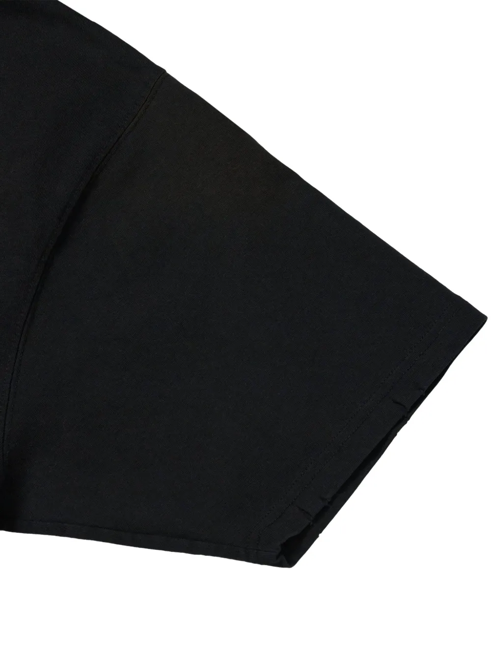 Close up of Black t-shirt,showing texture of the cotton fabric