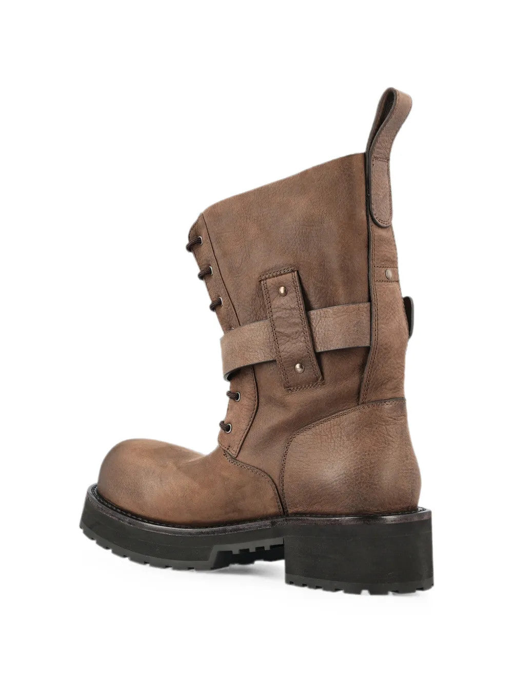Brown boots, side view
