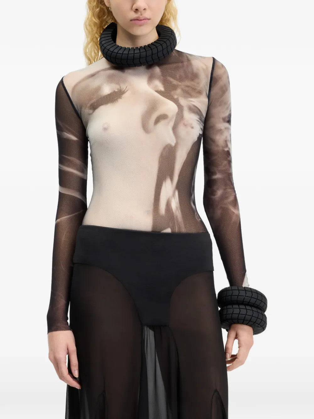 Black top, full body view