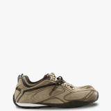 Tan shoes, side view