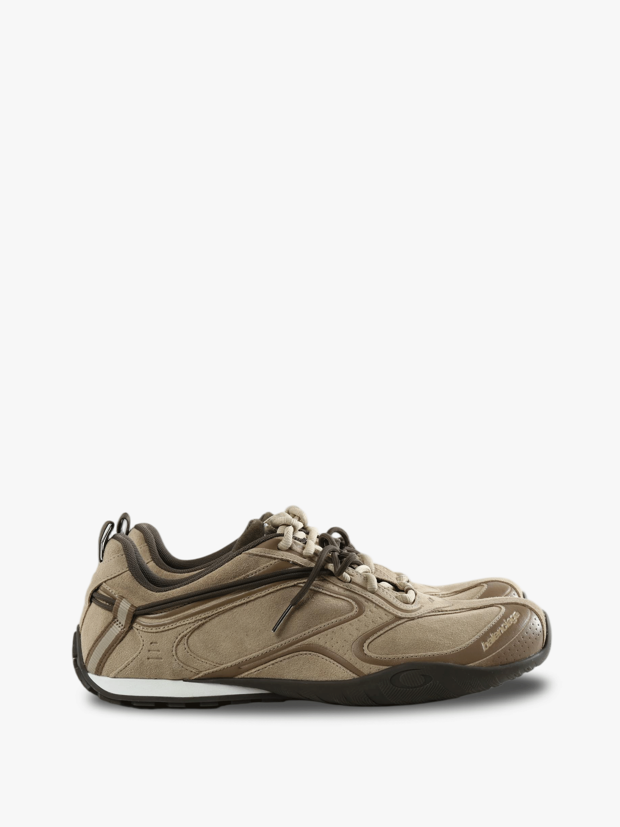 Tan shoes, side view