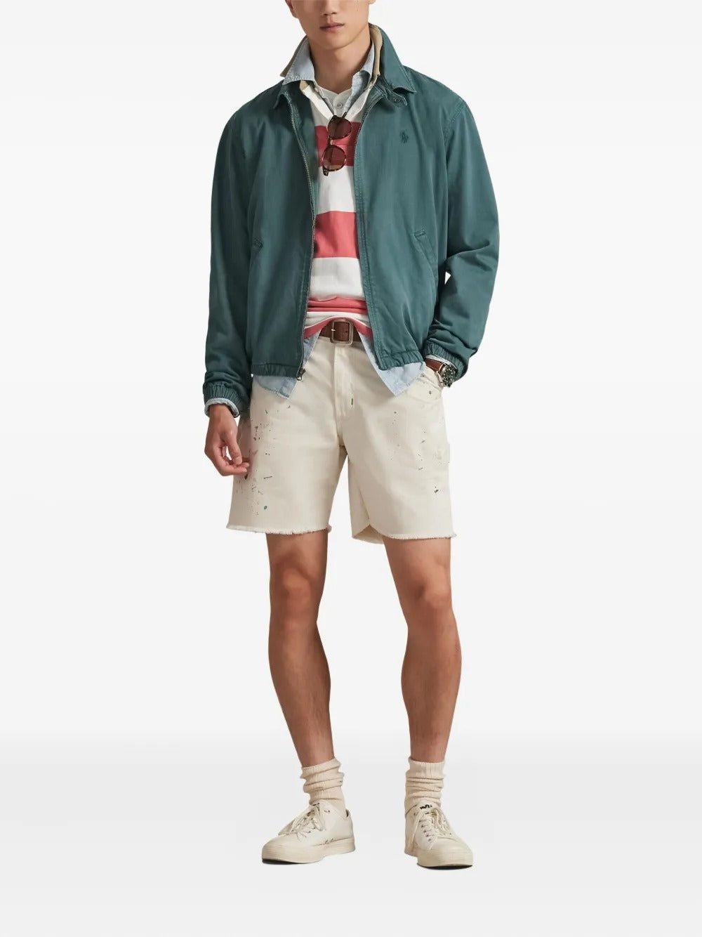 Green jacket, full body view