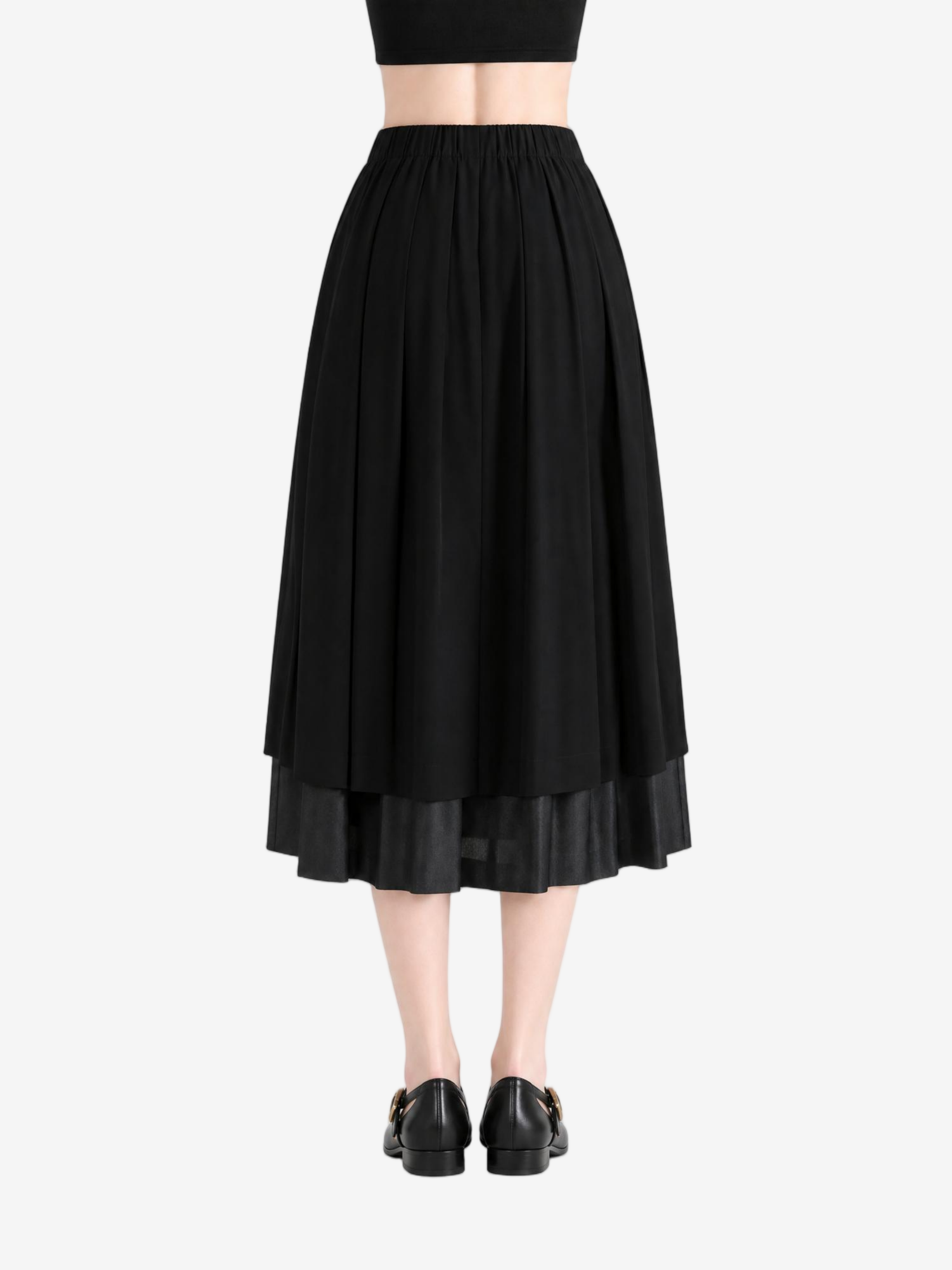 Black skirt, full body view