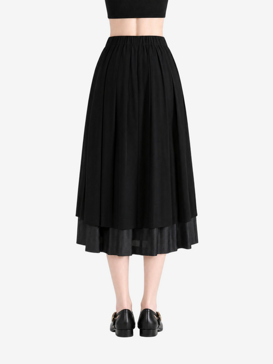 Black skirt, full body view